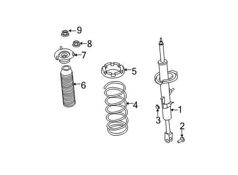 2005 Infiniti G35 Struts & Components - Front ABSORBER Kit Shock, Front Diagram for 56110-AM829