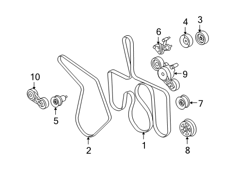 2009 Ford E-350 Super Duty Belts & Pulleys Serpentine Tensioner Diagram for 1L3Z-6B209-AA