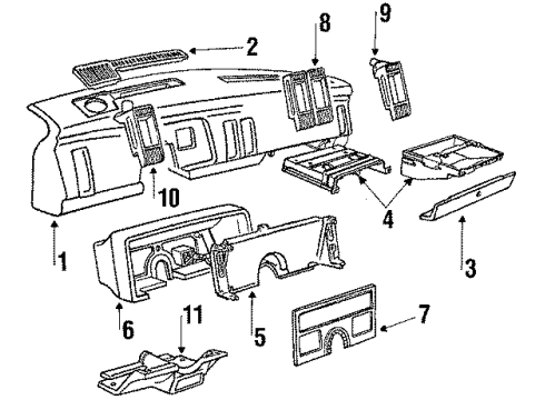 1989 Buick Skylark Instruments & Gauges Fuel Gauge Diagram for 6434627