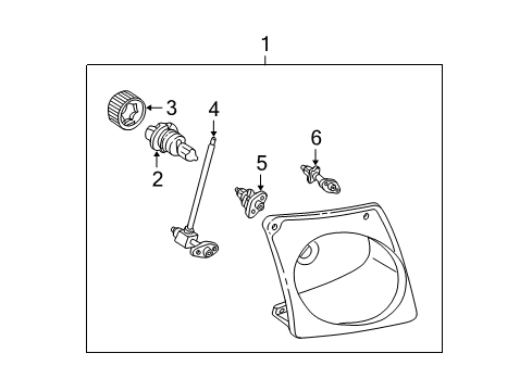 2005 Ford Explorer Sport Trac Headlamps Composite Assembly Diagram for 1L5Z-13008-AA