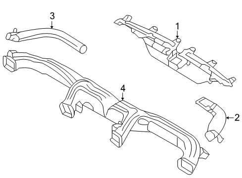 2012 Hyundai Genesis Coupe Ducts Nozzle Assembly-Defroster Diagram for 97350-2M000