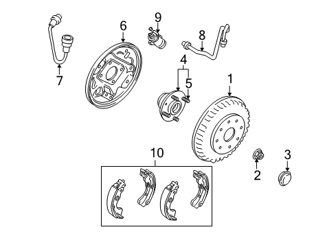 2001 Kia Spectra Rear Brakes Brake Rear Pipe, Right Diagram for 0K2A143650C