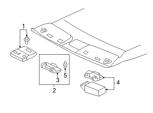 2002 Toyota Tundra Overhead Console Box Assembly Diagram for 63650-0C010-B0