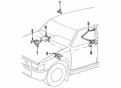 1994 Toyota 4Runner Anti-Lock Brakes Sensor, Skid Control Diagram for 89544-35030