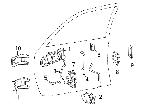 2008 Dodge Dakota Front Door Link-Door Latch Diagram for 55359329AB