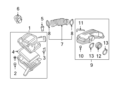 2008 Chevrolet Colorado Air Intake Inlet Duct Diagram for 25832730