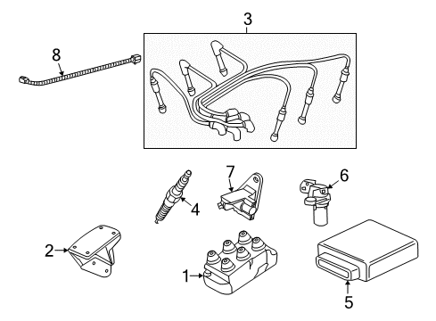 1999 Ford Ranger Ignition System Control Module Diagram for 5U2Z-12A297-D
