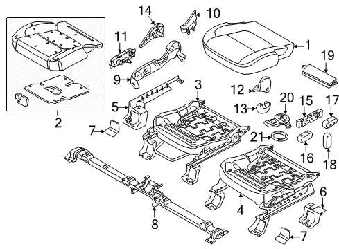 2011 Ford Explorer Power Seats Seat Cushion Pad Diagram for BB5Z-78632A22-D