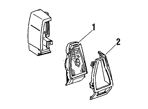 1986 Chevrolet Monte Carlo Tail Lamps Lens, Rear Combination Lamp Diagram for 16508509