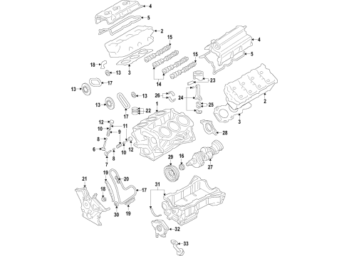 2018 Ford Edge Engine Parts, Mounts, Cylinder Head & Valves, Camshaft & Timing, Variable Valve Timing, Oil Pan, Oil Pump, Balance Shafts, Crankshaft & Bearings, Pistons, Rings & Bearings Upper Transmission Mount Diagram for GD9Z-6068-H