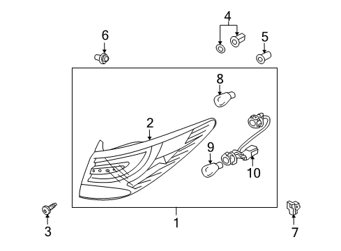 2011 Hyundai Tucson Bulbs Lamp Assembly-Rear Combination, LH Diagram for 92401-2S050