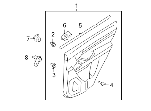 2008 Hyundai Santa Fe Rear Door Rear Power Window Sub Switch Assembly, Right Diagram for 93580-2B500-J4