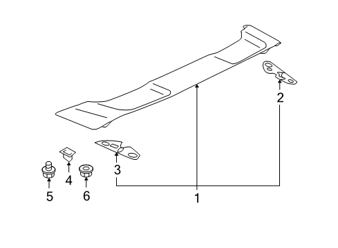 2009 Mitsubishi Lancer Rear Spoiler Bolt Diagram for MS240028