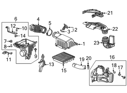 2022 Honda Civic Air Intake Nut, Insert (6MM) Diagram for 90006-RB0-003