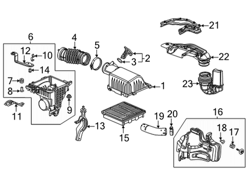 2022 Honda Civic Air Intake CASE SET, A/CLNR Diagram for 17201-64A-A00