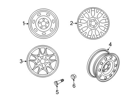 2008 Ford Crown Victoria Wheels Wheel, Alloy Diagram for 3W7Z-1007-BA
