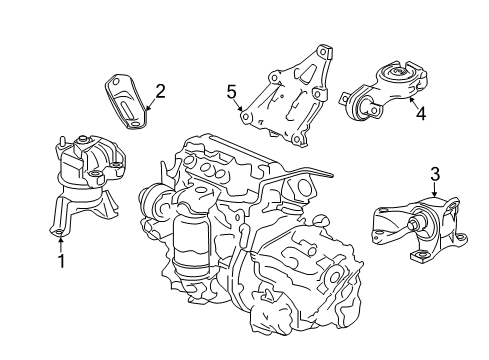 2014 Honda Civic Engine & Trans Mounting Bracket, Torque Rod Diagram for 50690-TR0-A91