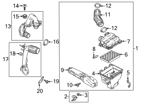 2017 Ford Fusion Air Intake Air Duct Diagram for HP5Z-9R530-A