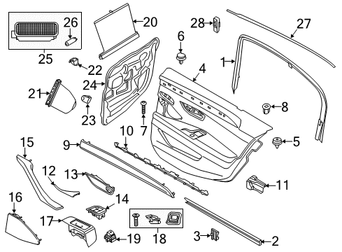 2014 BMW 528i xDrive Front Door Left System Latch Diagram for 51217229461