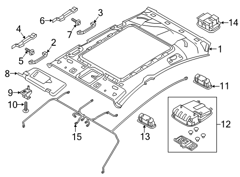 2015 Kia K900 Interior Trim - Roof Lamp Assembly-Overhead Console Diagram for 928103T150AYK