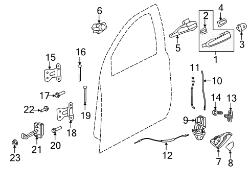 2014 Chevrolet Caprice Front Door - Lock & Hardware Lock Rod Diagram for 92254104