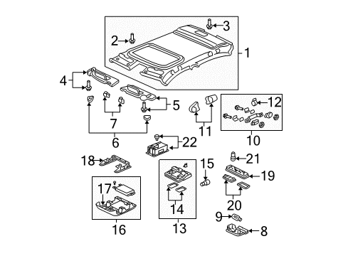 2005 Acura TL Sunroof Bracket, Roof Console Diagram for 83201-SEP-A00