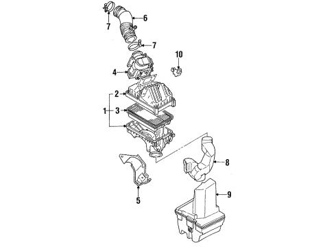 1992 Geo Prizm Filters Clamp, Rear Air Intake Duct Diagram for 94845284