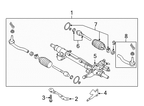 2015 Infiniti Q50 Steering Column & Wheel, Steering Gear & Linkage Boot Kit-Power Steering Gear Diagram for D8203-4GB1A