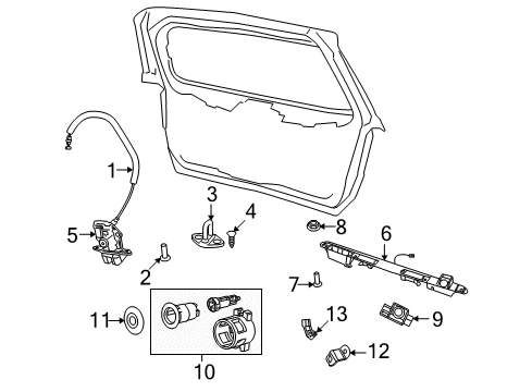 2010 Dodge Journey Lift Gate Handle-LIFTGATE Diagram for 68188032AA