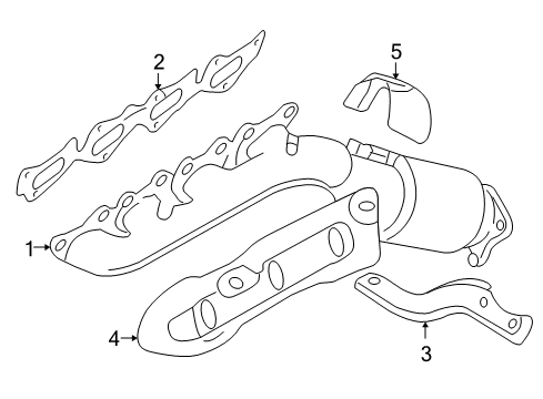 2009 Kia Borrego Exhaust Manifold Exhaust Manifold Catalytic Assembly, Left Diagram for 285103CAK0