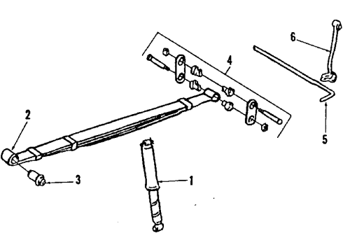 1985 Dodge Diplomat Rear Suspension Components, Stabilizer Bar BUSHING-Rear Spring-Front Pivot Diagram for 4052125