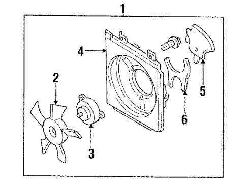 1993 Nissan Sentra Cooling System, Radiator, Water Pump, Cooling Fan Shroud-Condenser Diagram for 92123-59Y25