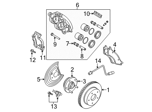 2004 Dodge Durango Brake Components Clamp-Brake Anti-RATTLE Diagram for 5018404AA