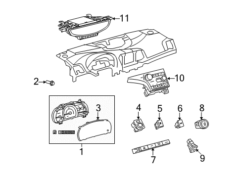 2015 Toyota Venza Ignition Lock Mirror Switch Diagram for 84870-0T010-C0