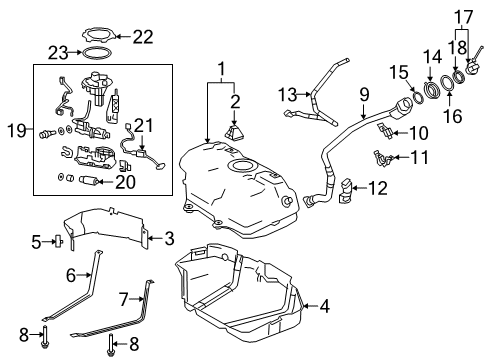 2020 Lexus ES300h Fuel Supply Band Sub-Assembly, Fuel Diagram for 77601-33180