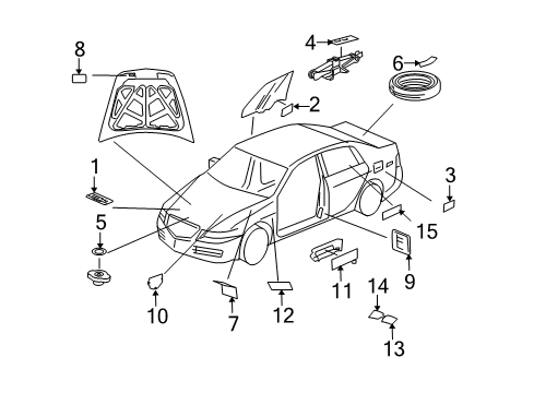 2009 Acura TL Information Labels Label, Passenger Fuse Diagram for 38215-TK4-A01