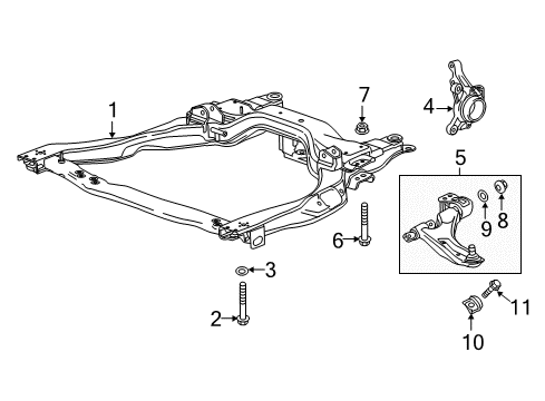 2013 Chevrolet Spark Front Suspension Components, Lower Control Arm, Stabilizer Bar Lower Control Arm Bracket Diagram for 96682596
