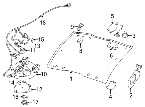 1996 Pontiac Sunfire Interior Trim - Roof Coat Hook *Graphite Diagram for 22592608