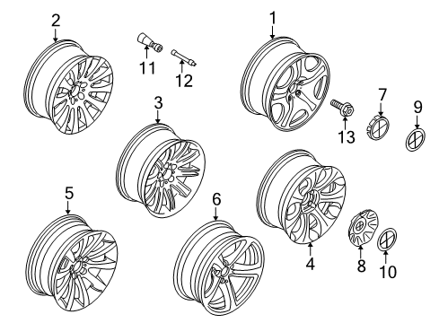2007 BMW 650i Wheels Light Alloy Rim Polished Diagram for 36116760627