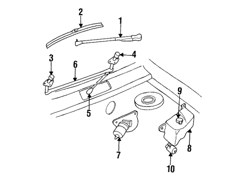 1992 Plymouth Voyager Wiper & Washer Components Motor-WIPER Diagram for R4673326