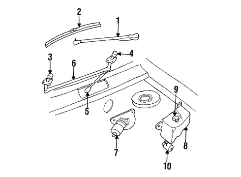 1994 Chrysler Town & Country Wiper & Washer Components Arm WIPER-W/WPR (J-Hook) RIGHT. & LEFT. Diagram for 4673041