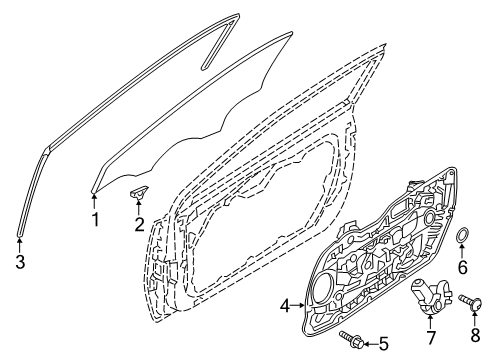 2014 Hyundai Elantra Coupe Front Door Run Assembly-Front Door Window Glass LH Diagram for 82530-3X200