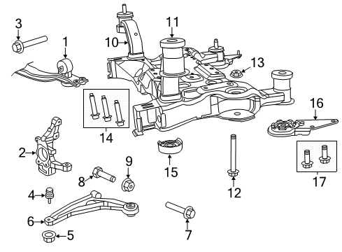 2012 Chrysler 200 Front Suspension Components, Lower Control Arm, Stabilizer Bar Seat-ISOLATOR Mount Diagram for 5006581AA