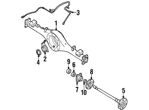 1986 Nissan D21 Axle Housing - Rear Hub Assembly Rear Diagram for 43204-T6201