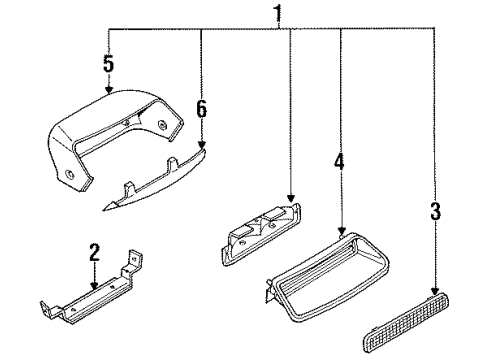 1989 Nissan Maxima High Mount Lamps Lamp Assembly-Stop Burgundy Diagram for 26590-85E21
