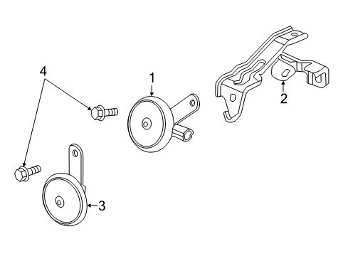 2012 Honda CR-V Horn Horn Assembly (High) Diagram for 38150-SLA-013