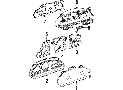 2000 Mercury Villager Instrument Gauges, Instrument Panel Tachometer Diagram for XF5Z-17360-AA