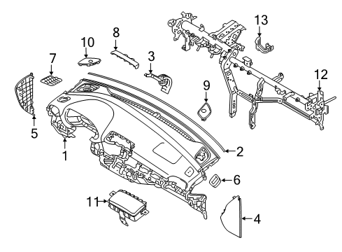2020 Hyundai Elantra GT Cluster & Switches, Instrument Panel Nozzle Assembly-Side Defroster, LH Diagram for 97383-G3000-TRY