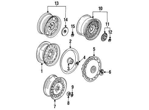 1987 BMW 325 Wheels Wheel Cover Diagram for 36131114180