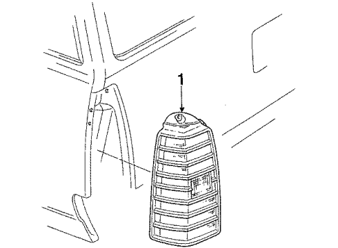 1988 Pontiac Sunbird Tail Lamps Lamp Asm-Rear (RH) Source: P Diagram for 5974564
